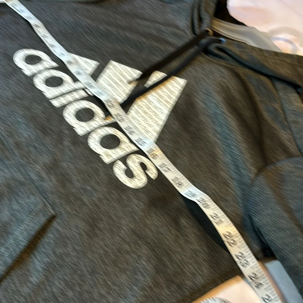 Adidas Gray Performance Hoodie Hooded Sweatshirt Size Large